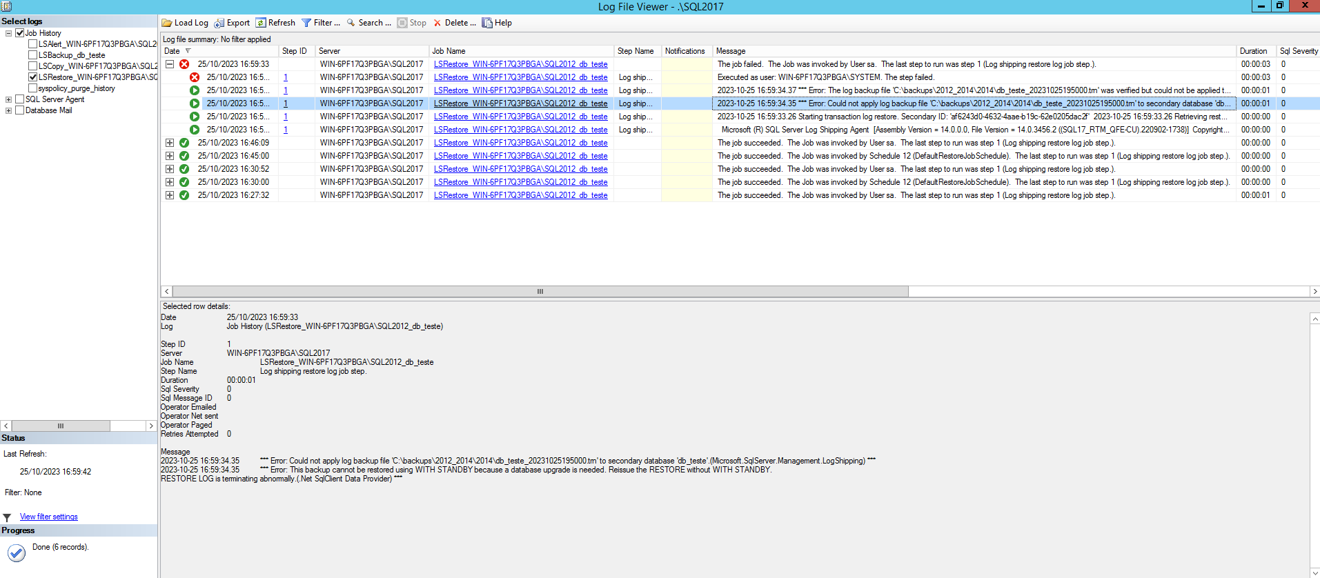 SQL Server Log shipping diferentes versões. – …::: César DBA